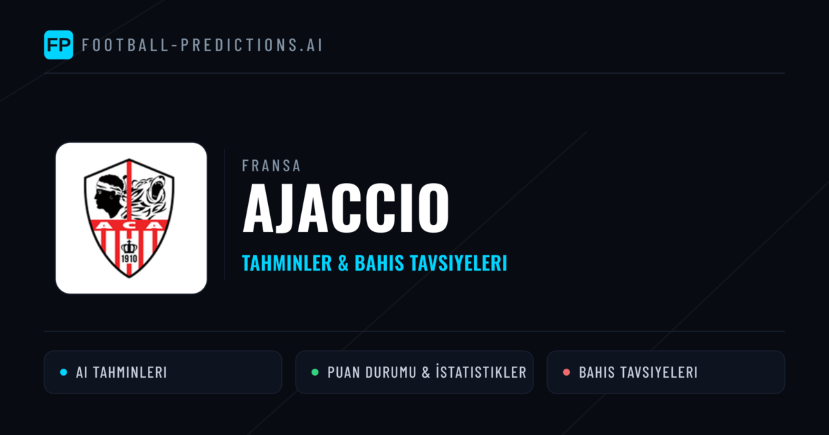 Ajaccio Tahminleri & İstatistikler