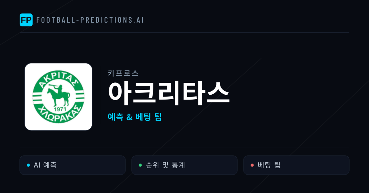 아크리타스 축구 예측 & 통계