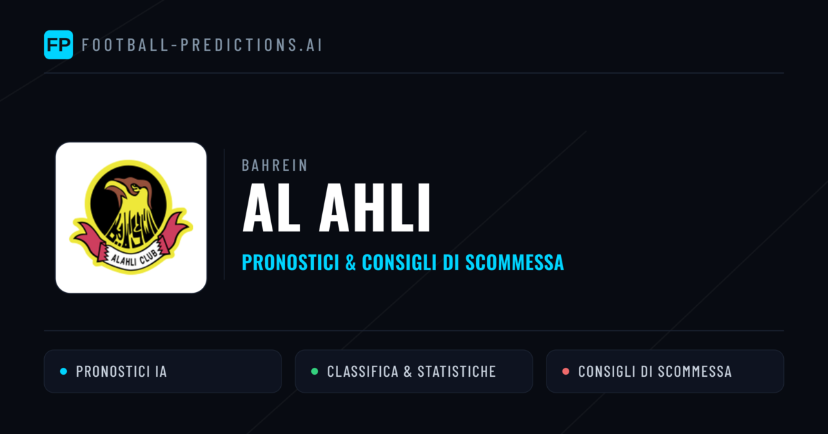 Pronostici e Statistiche Al Ahli