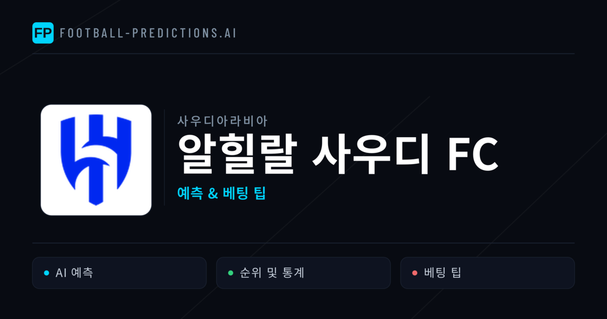 알힐랄 사우디 FC 축구 예측 & 통계