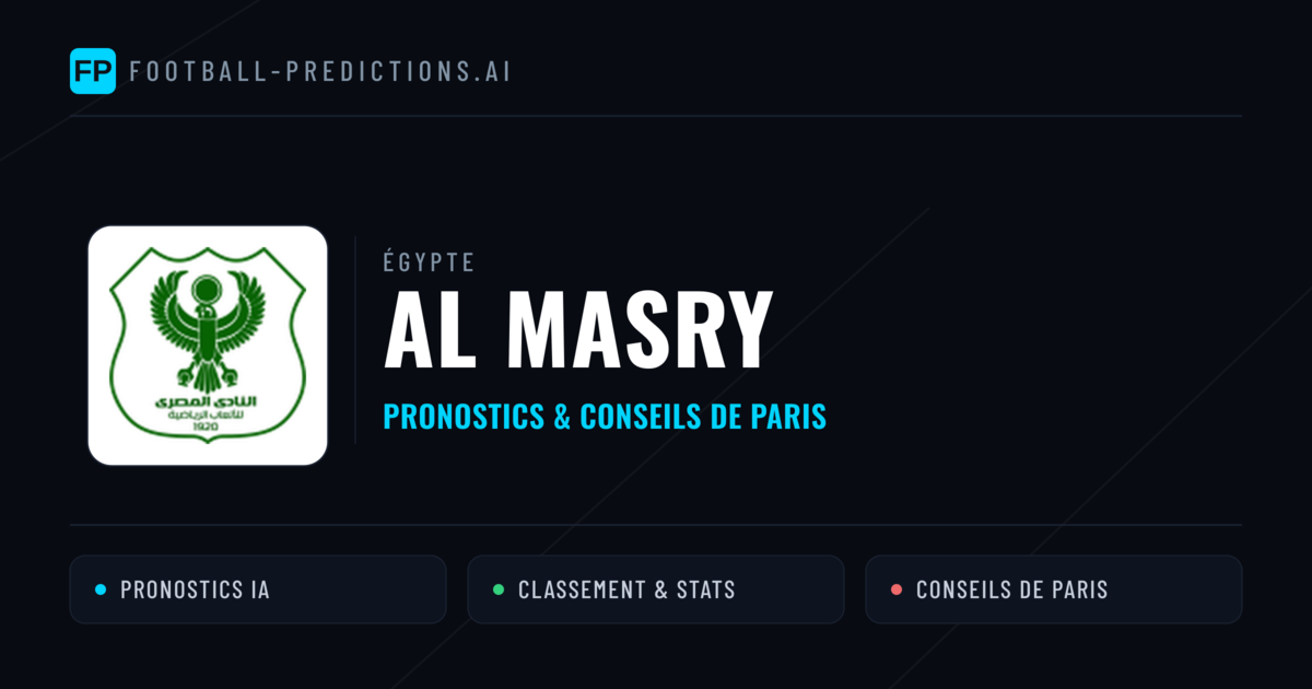 Al Masry Pronostics & Statistiques