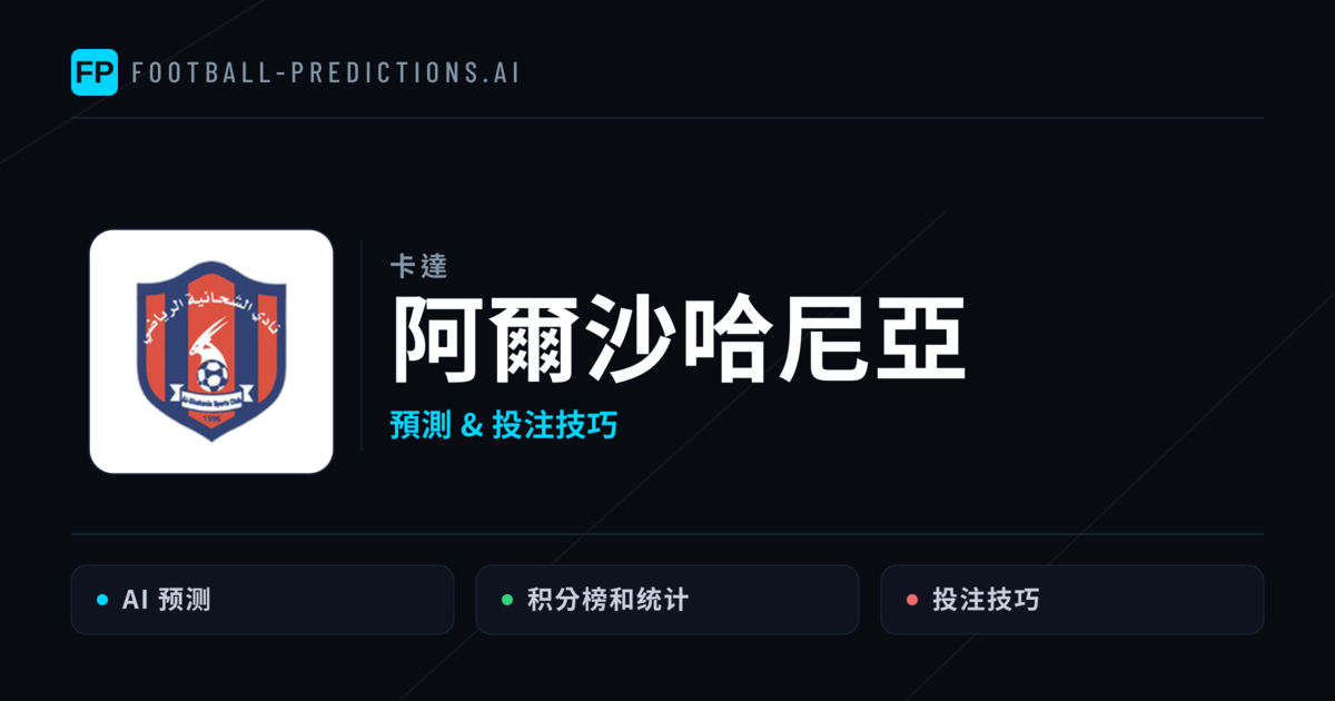 阿爾沙哈尼亞 運彩分析|足球預測與數據