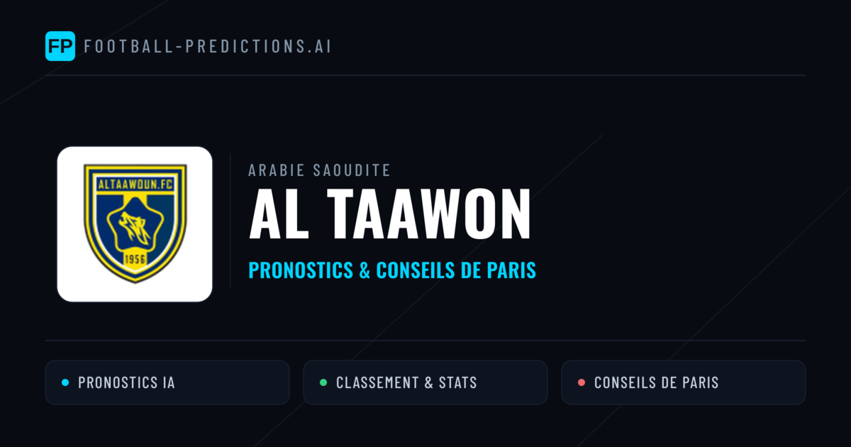 Al Taawon Pronostics & Statistiques