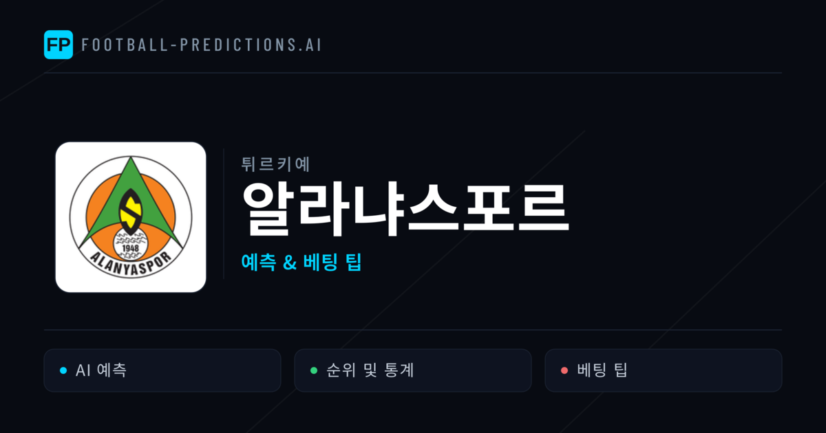 알라냐스포르 축구 예측 & 통계