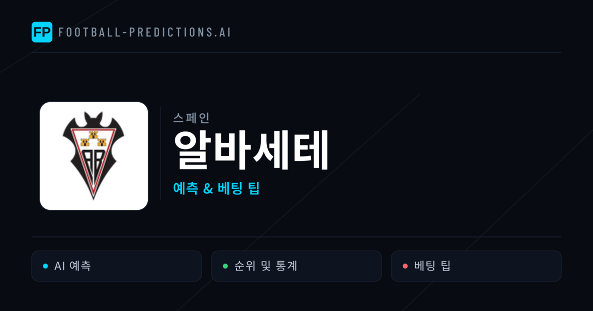 알바세테 축구 예측 & 통계