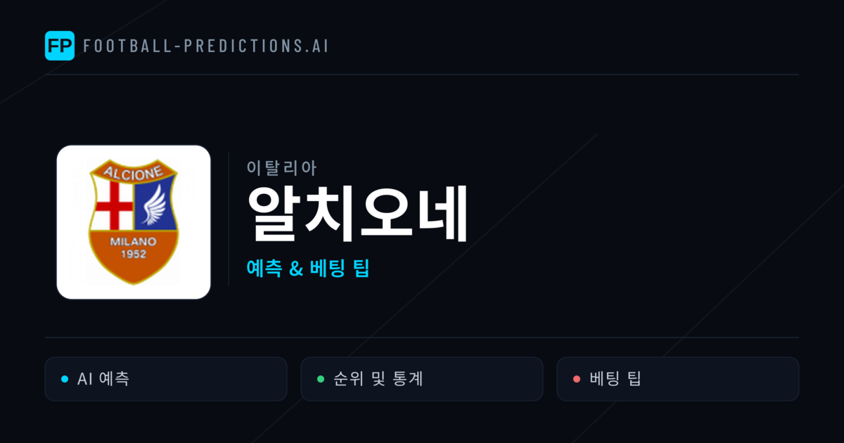 알치오네 축구 예측 & 통계
