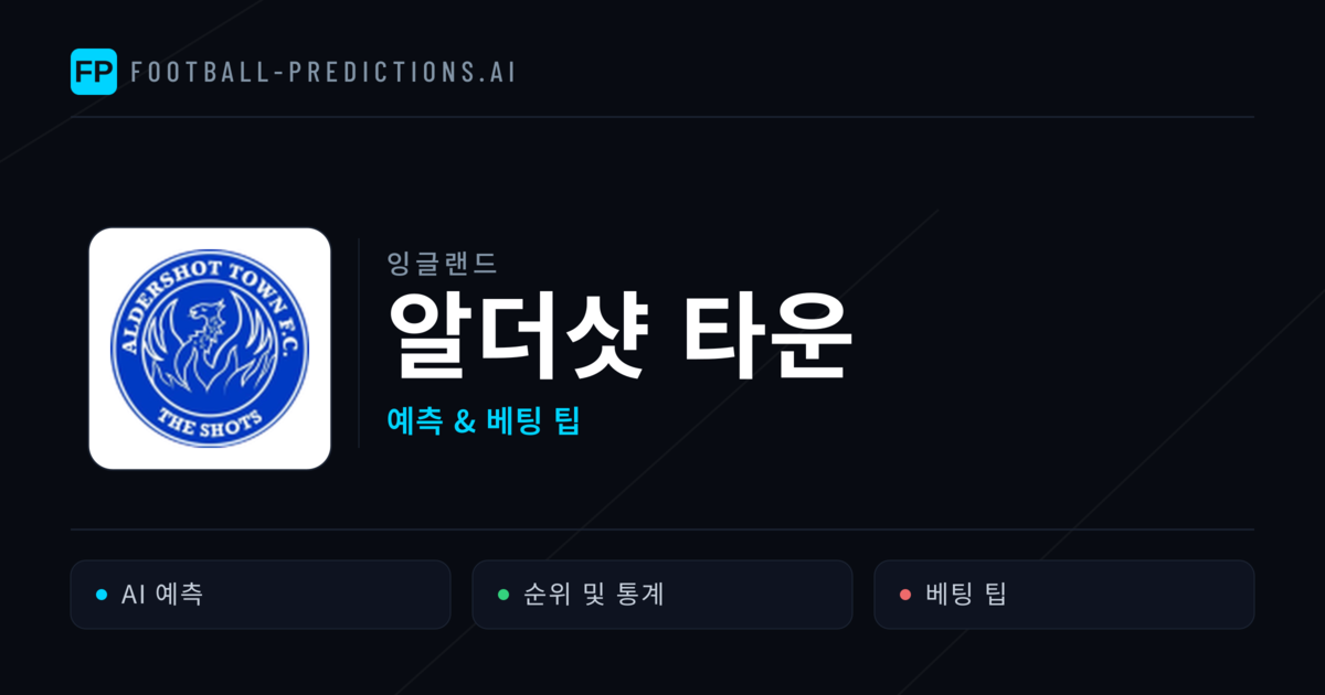 알더샷 타운 축구 예측 & 통계