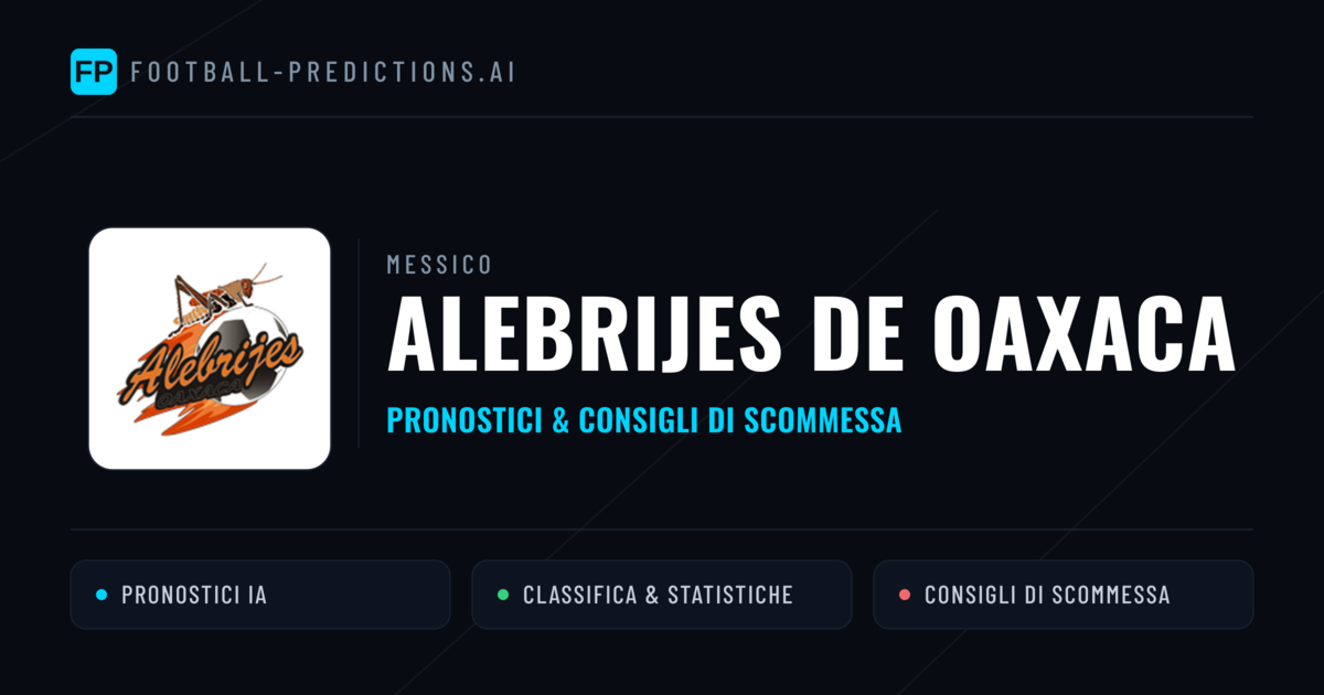 Pronostici e Statistiche Alebrijes de Oaxaca