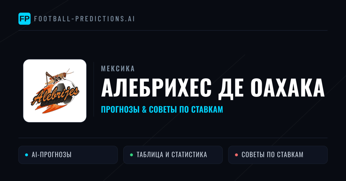 Алебрихес де Оахака прогнозы и статистика