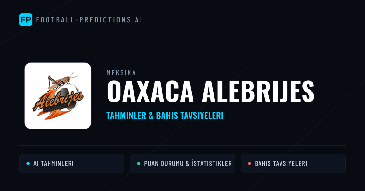 Oaxaca Alebrijes Tahminleri & İstatistikler