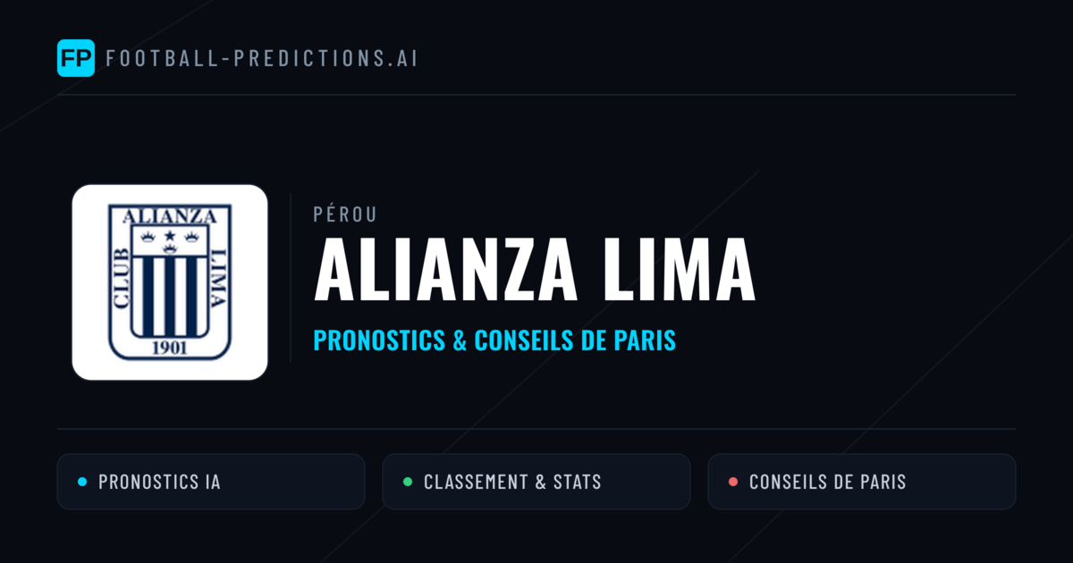 Alianza Lima Pronostics & Statistiques
