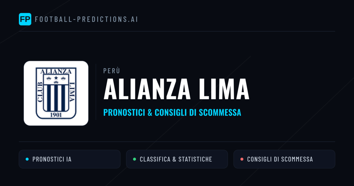 Pronostici e Statistiche Alianza Lima