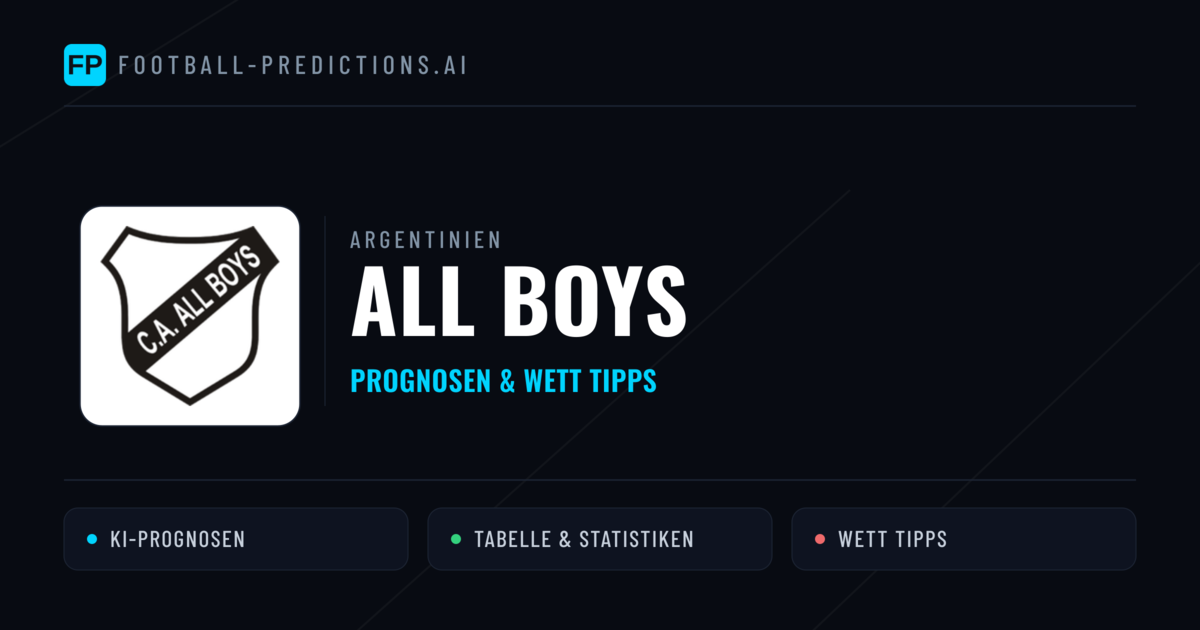 All Boys Prognosen & Statistiken