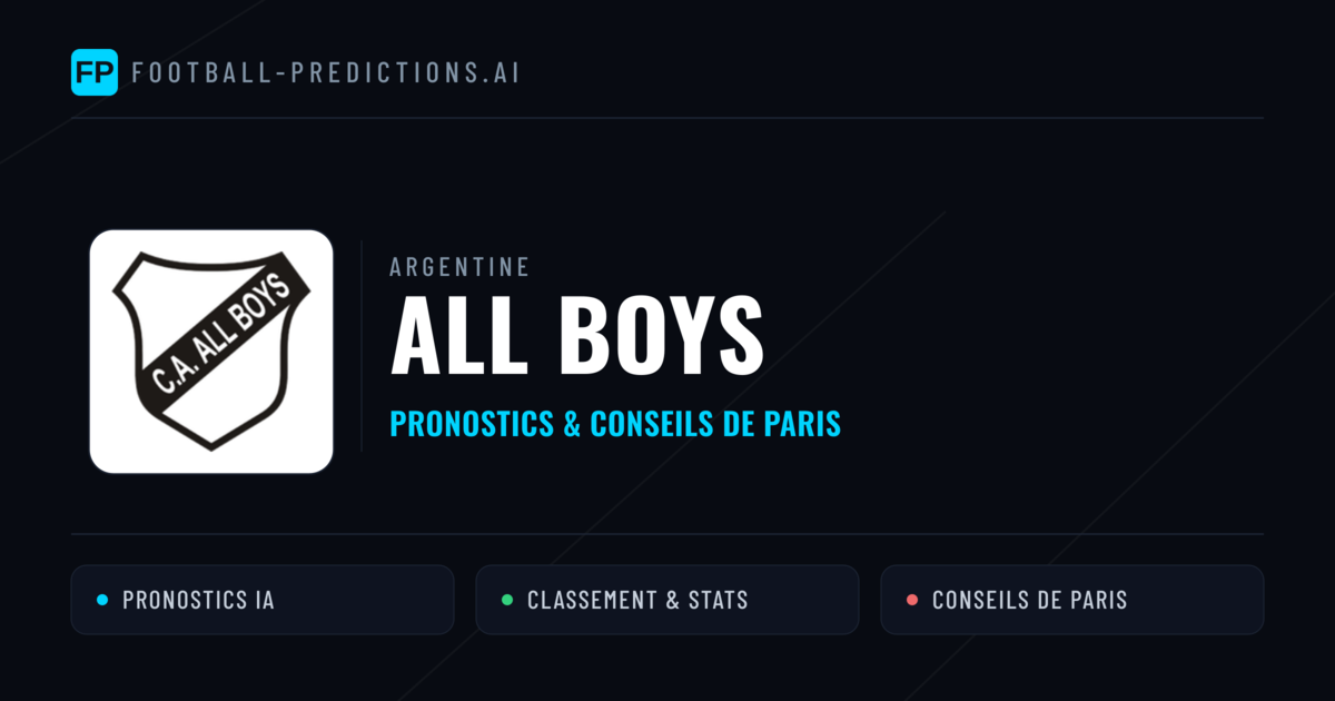 All Boys Pronostics & Statistiques