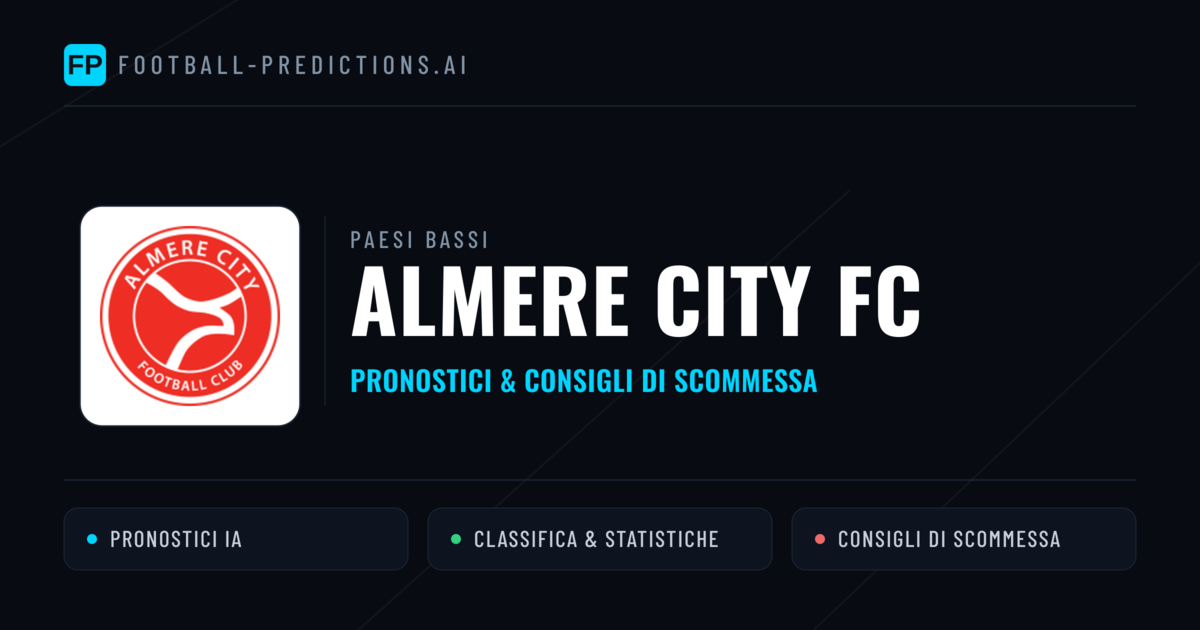 Pronostici e Statistiche Almere City FC