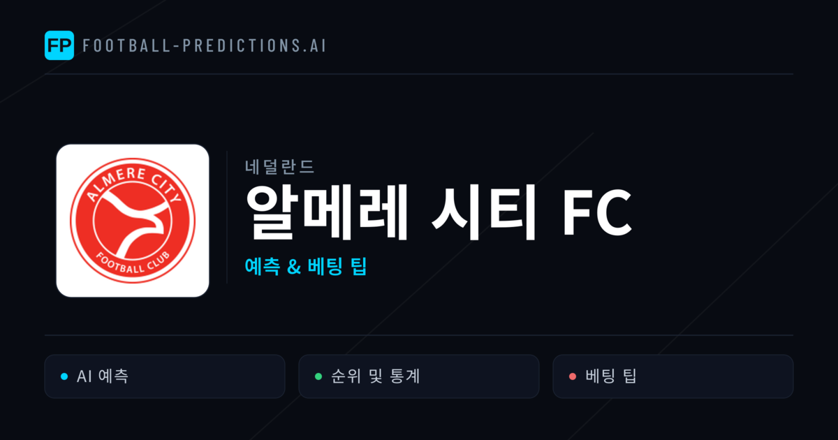 알메레 시티 FC 축구 예측 & 통계