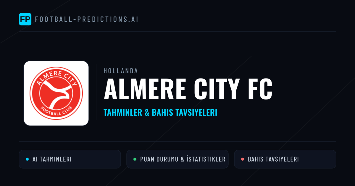 Almere City FC Tahminleri & İstatistikler