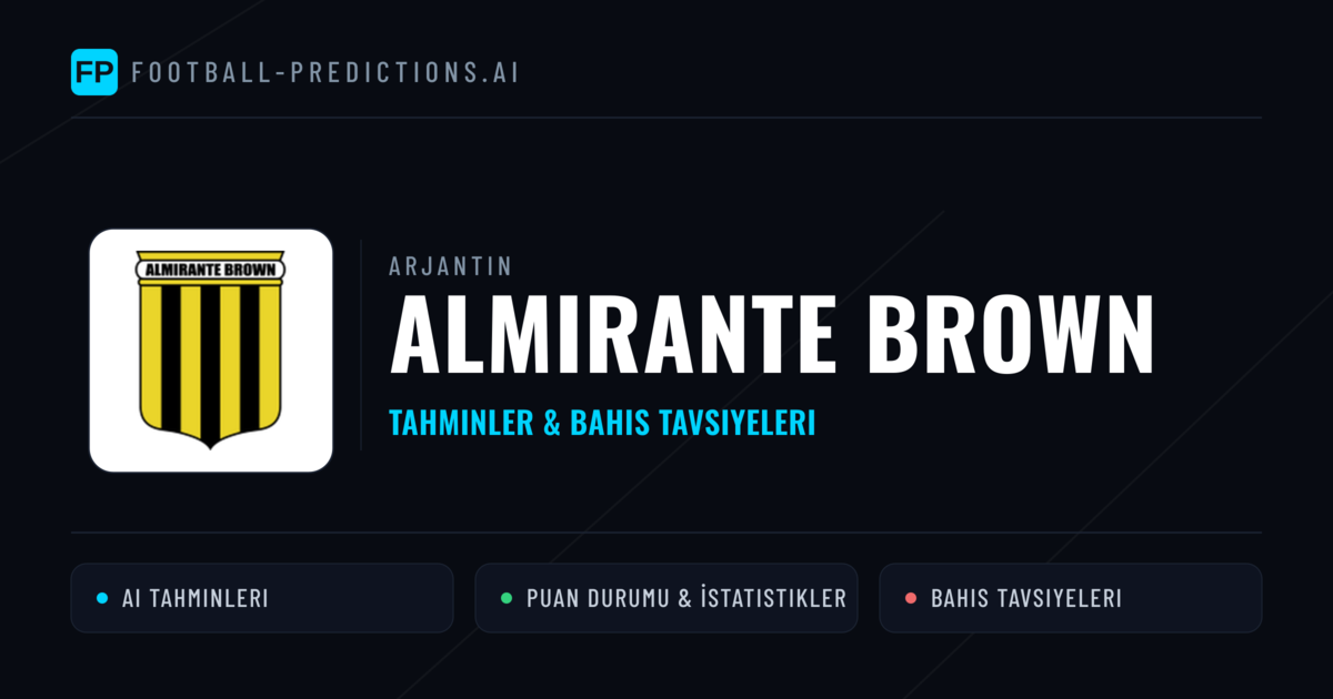 Almirante Brown Tahminleri & İstatistikler