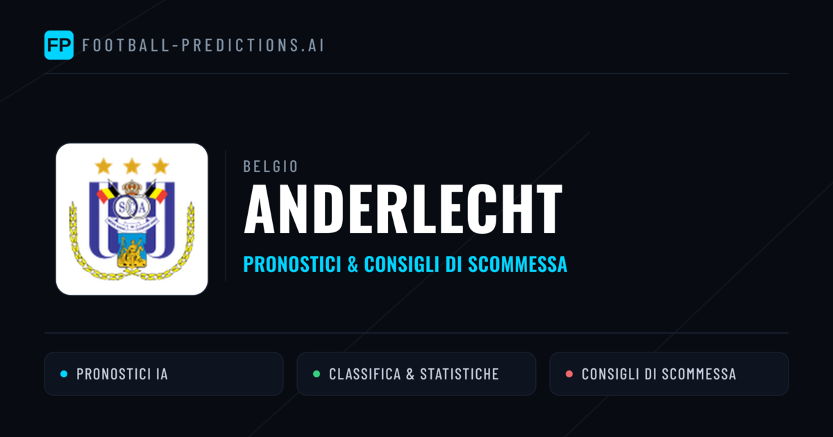 Pronostici e Statistiche Anderlecht