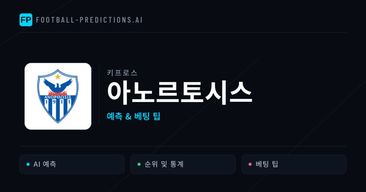 아노르토시스 축구 예측 & 통계