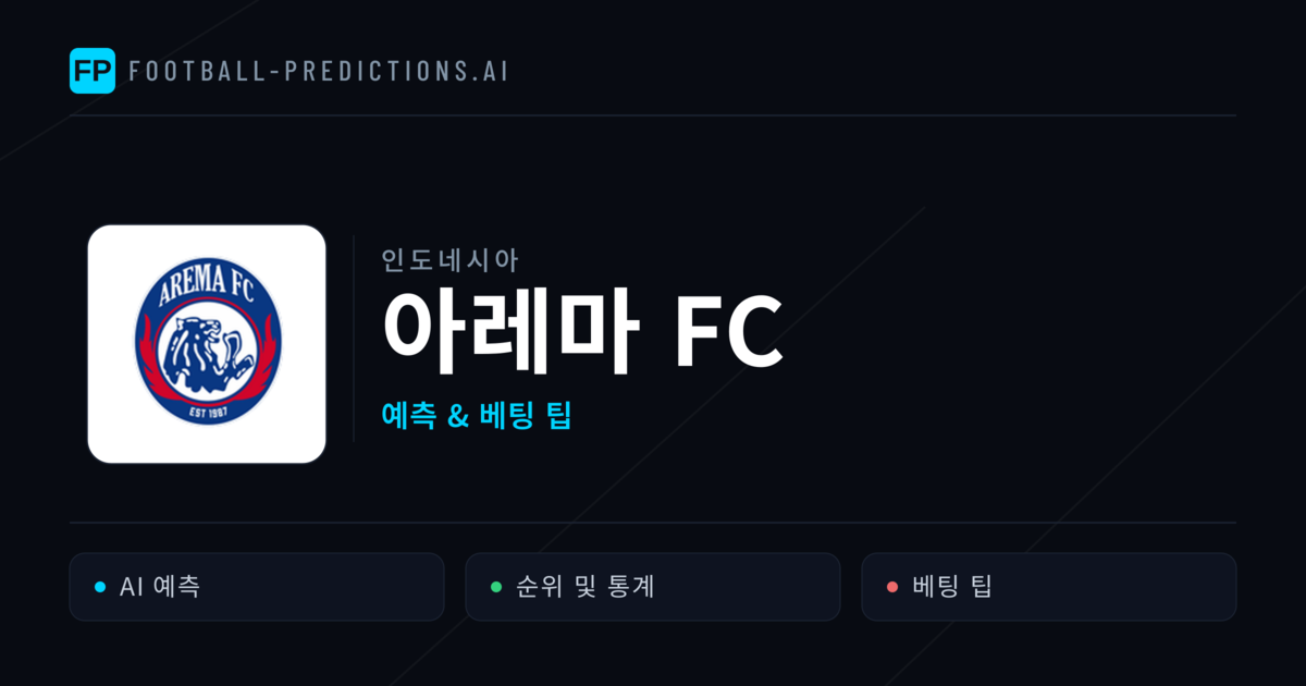 아레마 FC 축구 예측 & 통계