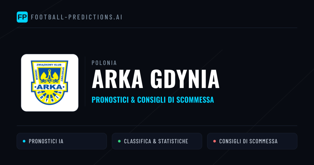 Pronostici e Statistiche Arka Gdynia