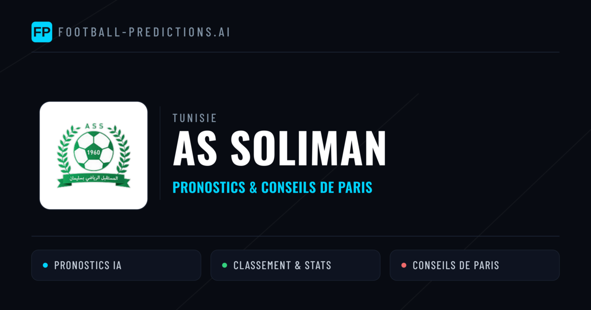 AS Soliman Pronostics & Statistiques