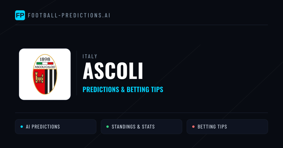 Ascoli Predictions & Stats