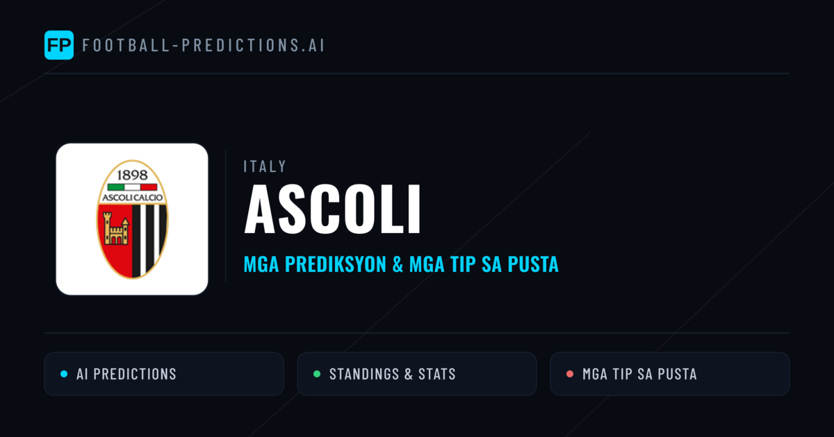 Ascoli Predictions & Stats
