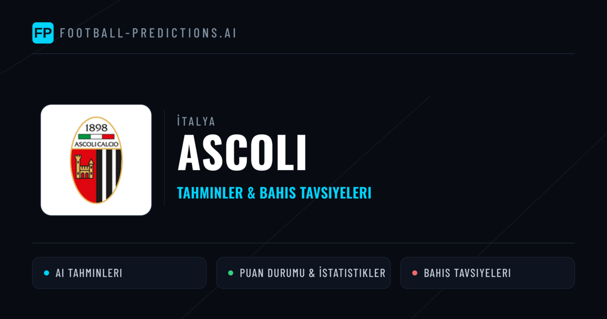 Ascoli Tahminleri & İstatistikler