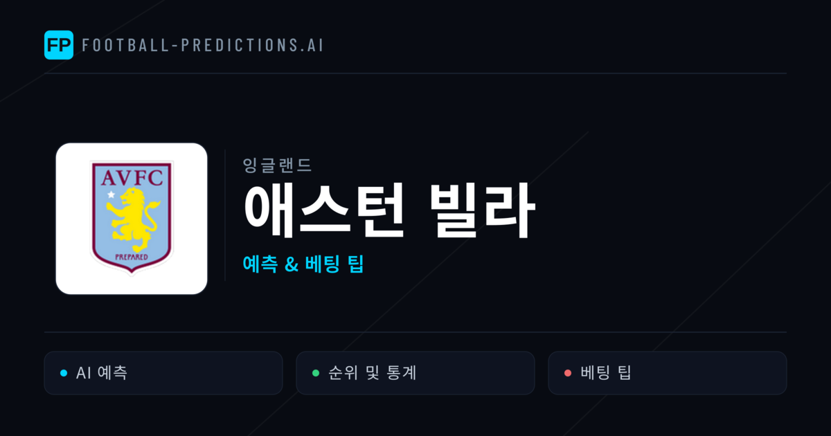 애스턴 빌라 축구 예측 & 통계