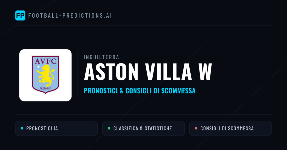 Pronostici e Statistiche Aston Villa W