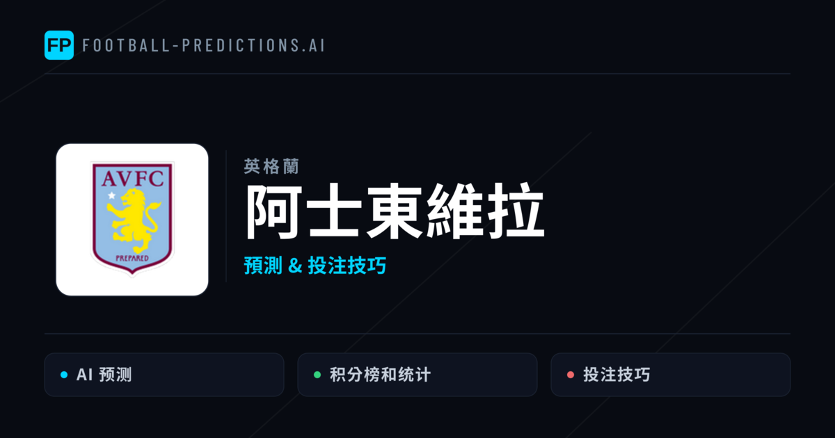 阿士東維拉 運彩分析｜足球預測與數據