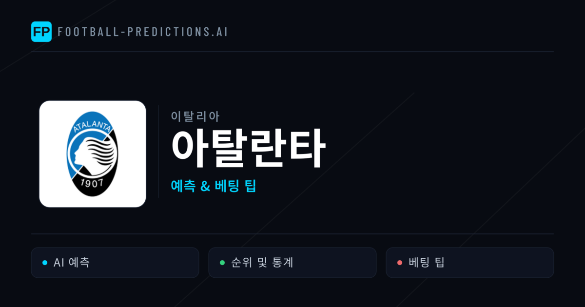 아탈란타 축구 예측 & 통계
