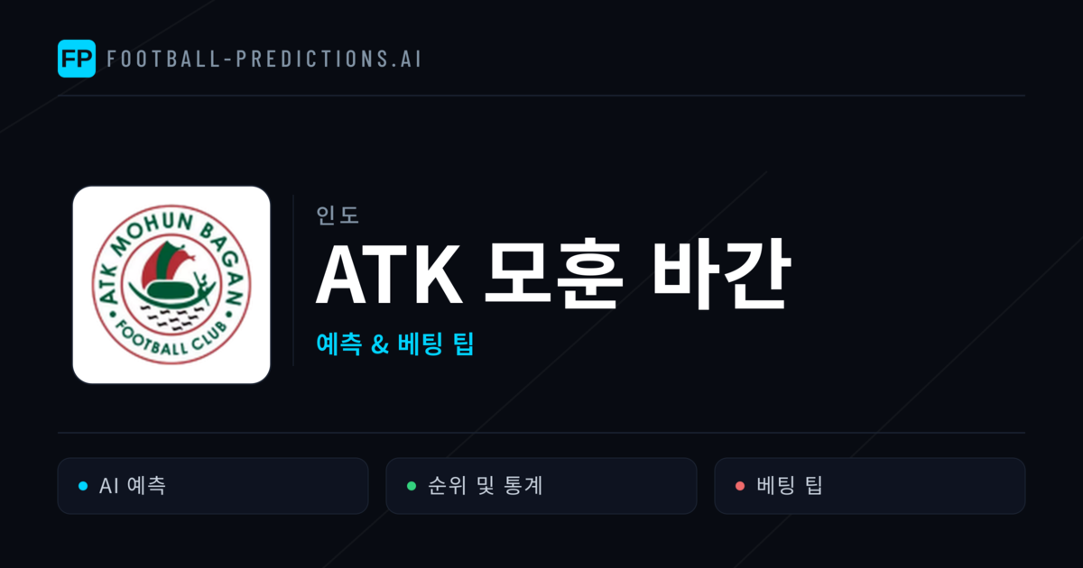 ATK 모훈 바간 축구 예측 & 통계