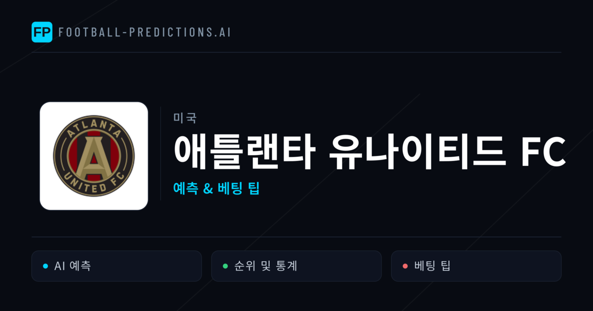 애틀랜타 유나이티드 FC 축구 예측 & 통계