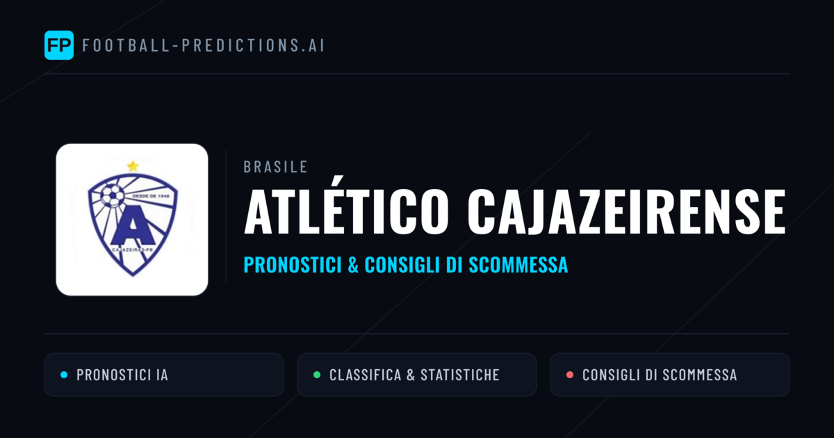 Pronostici e Statistiche Atlético Cajazeirense