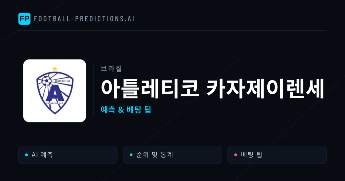 아틀레티코 카자제이렌세 축구 예측 & 통계