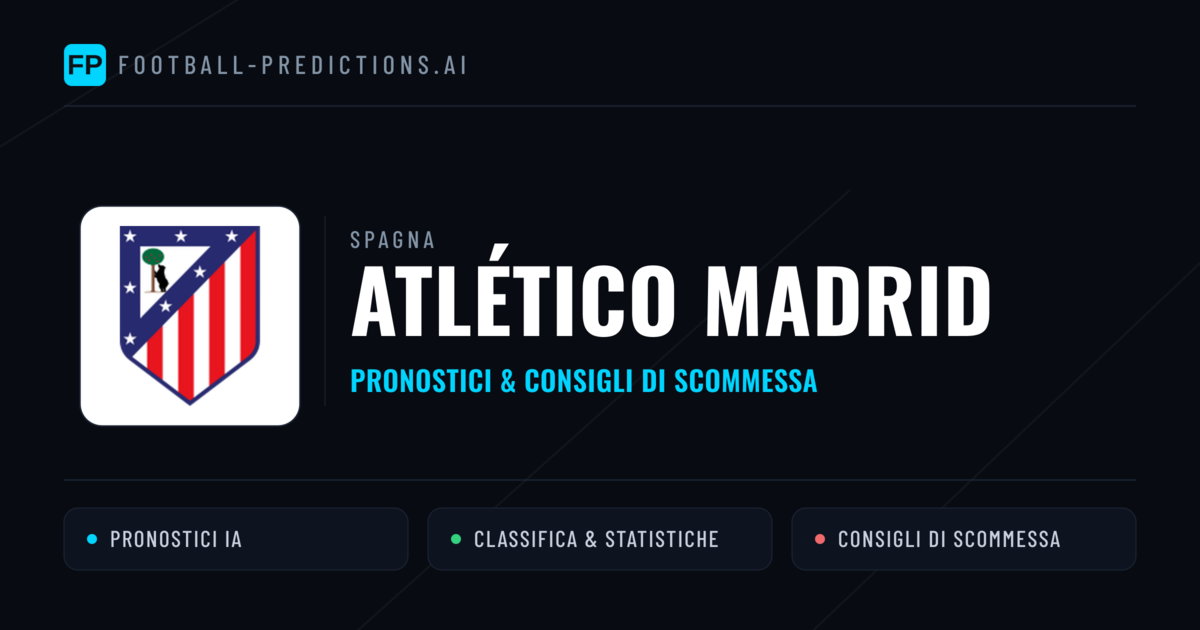 Pronostici e Statistiche Atlético Madrid