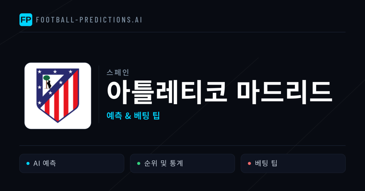 아틀레티코 마드리드 축구 예측 & 통계