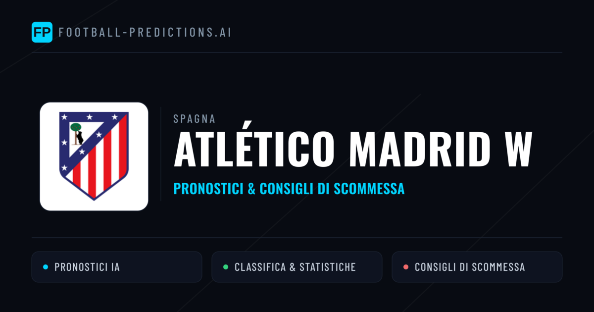 Pronostici e Statistiche Atlético Madrid W