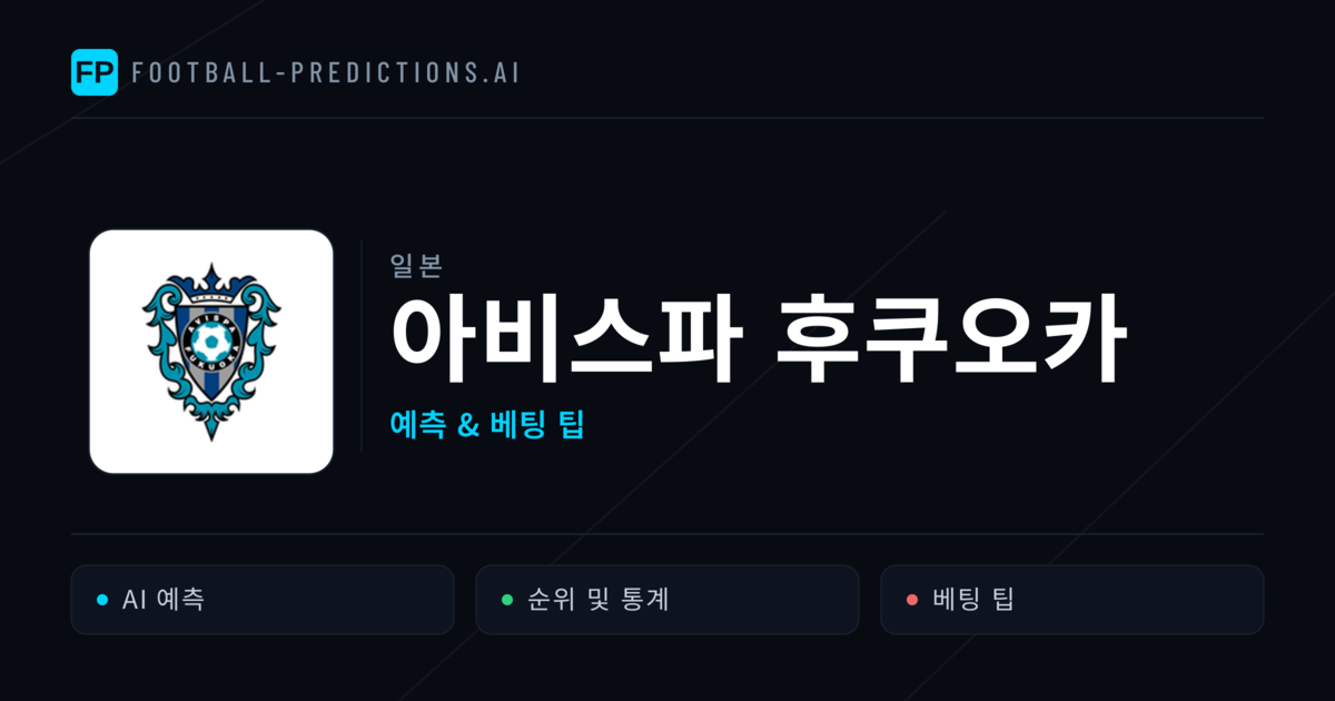아비스파 후쿠오카 축구 예측 & 통계