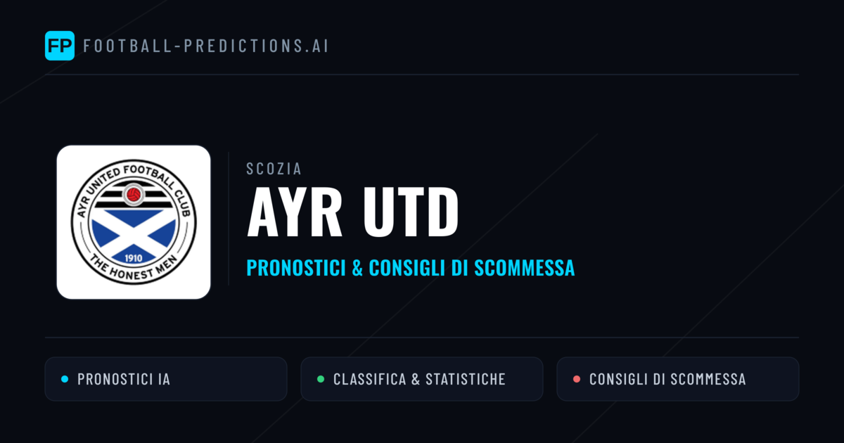 Pronostici e Statistiche Ayr Utd