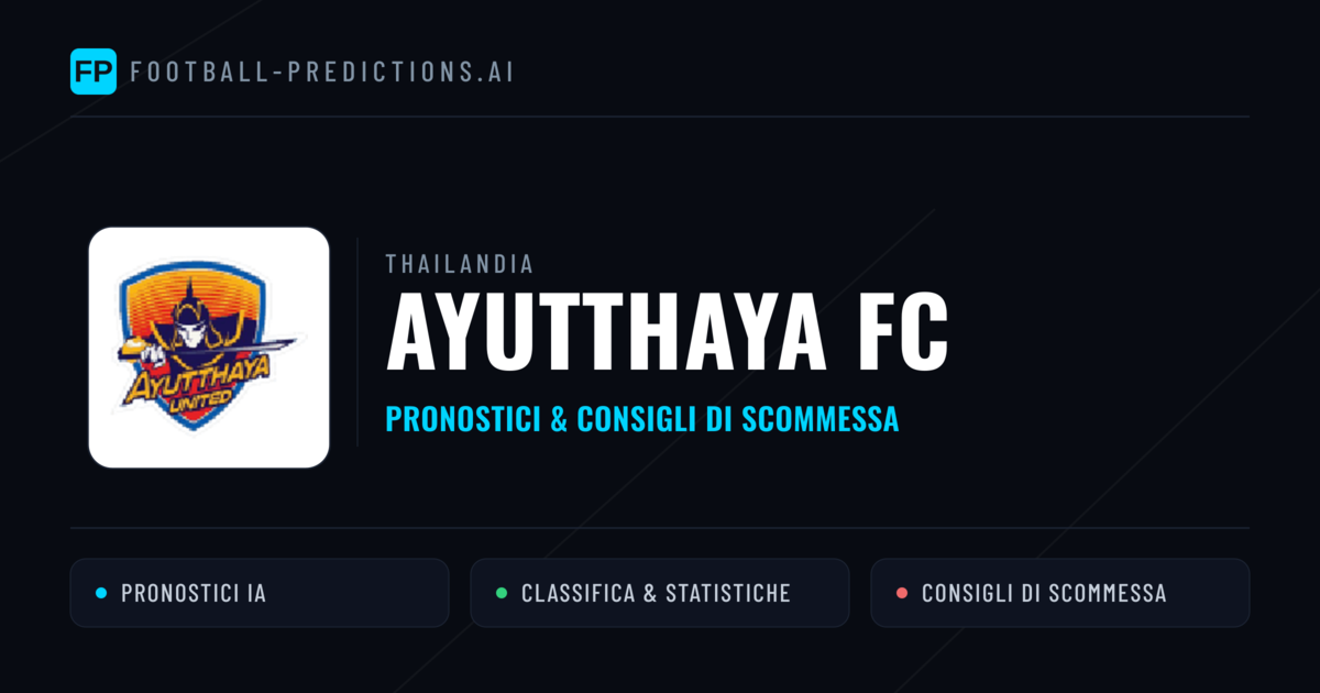 Pronostici e Statistiche Ayutthaya FC