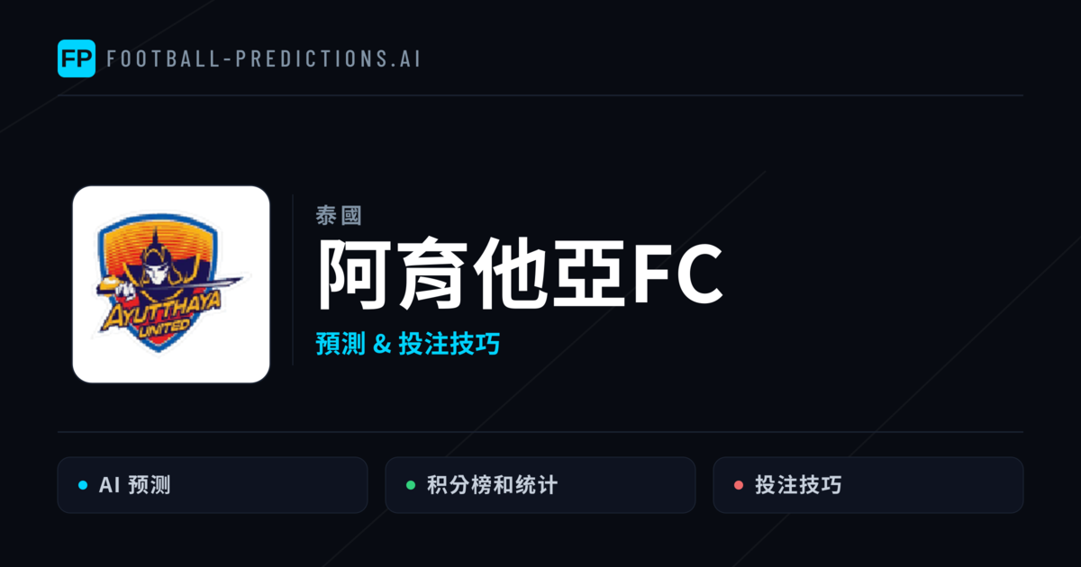 阿育他亞FC 運彩分析｜足球預測與數據