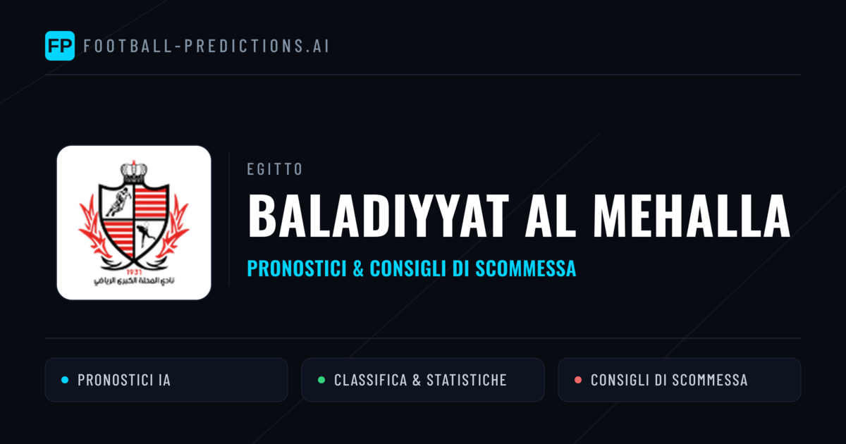 Pronostici e Statistiche Baladiyyat Al Mehalla