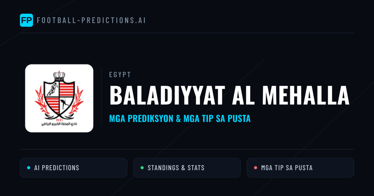 Baladiyyat Al Mehalla Predictions & Stats