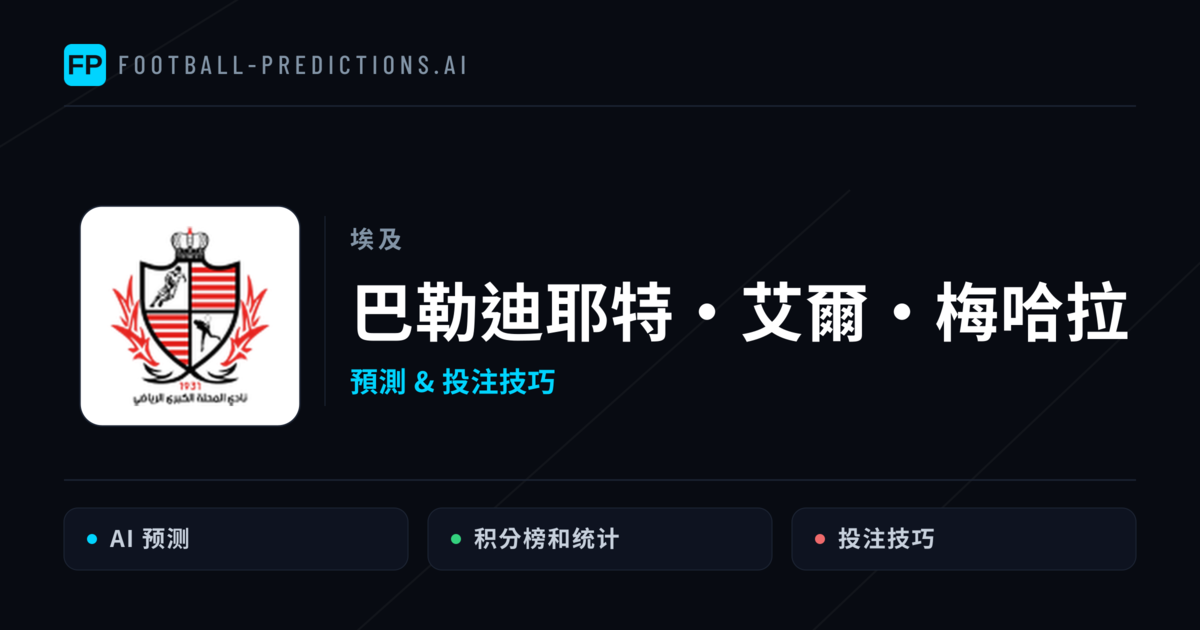 巴勒迪耶特·艾爾·梅哈拉 運彩分析|足球預測與數據