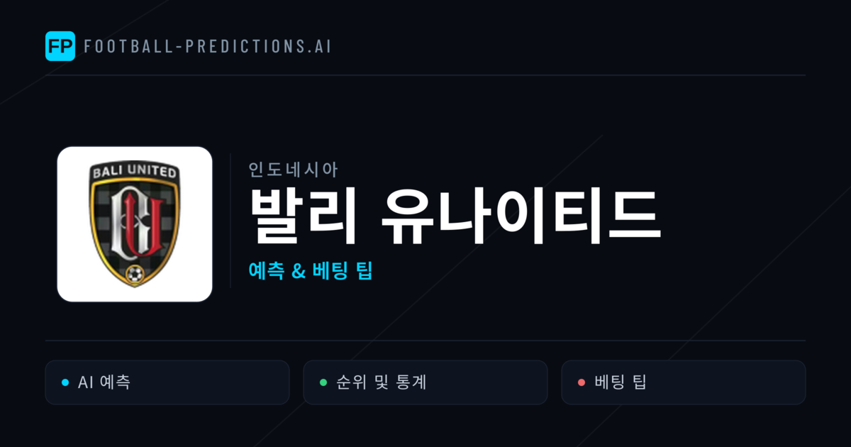 발리 유나이티드 축구 예측 & 통계