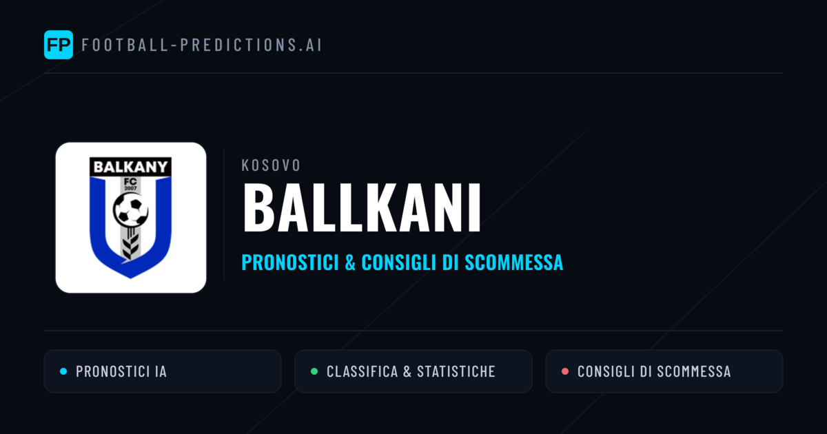 Pronostici e Statistiche Ballkani